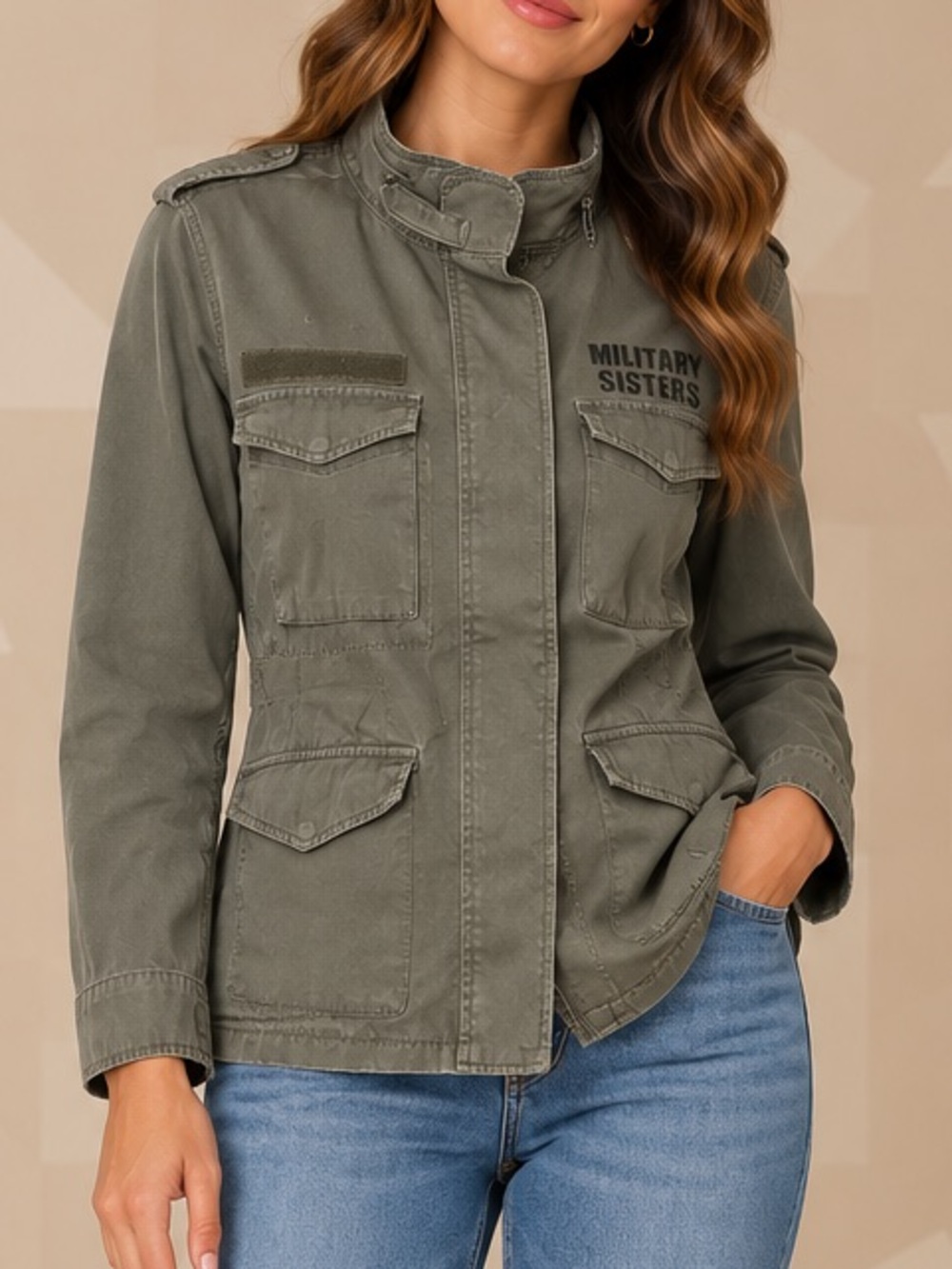 🪖MAKE OFFER🪖 Achro Military Sisters Olive Green Utility Barn Jacket Sz Small